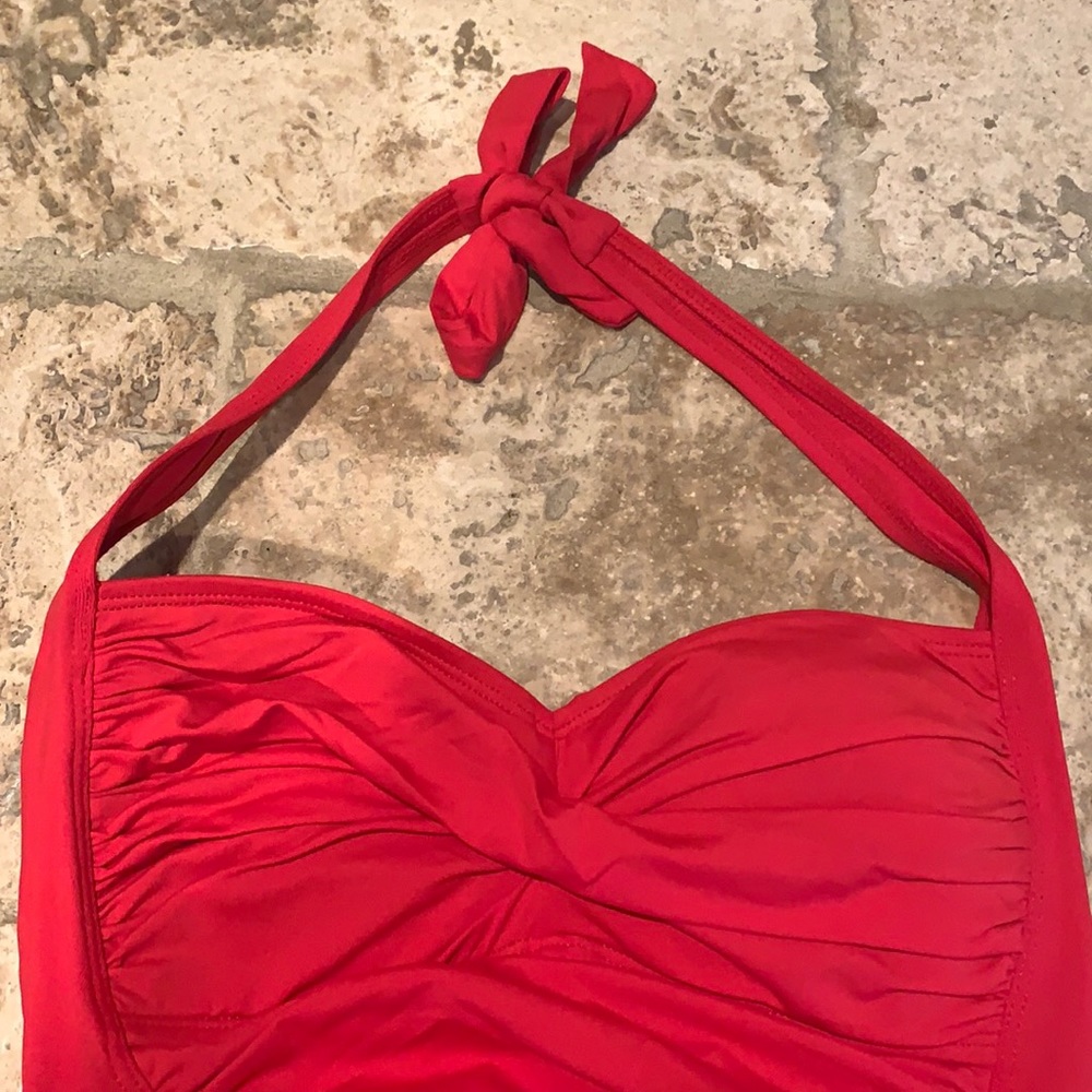 Cherry red La Blanca halter top swimsuit